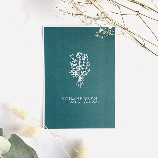 Postkarte 'Von Herzen'