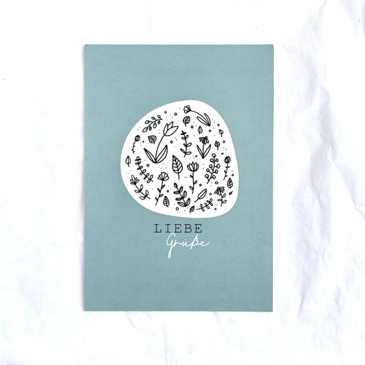 Postkarte 'Liebe Grüße'