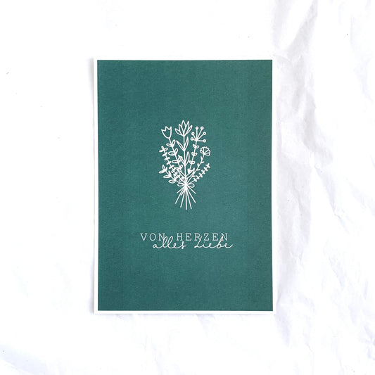 Postkarte 'Von Herzen'