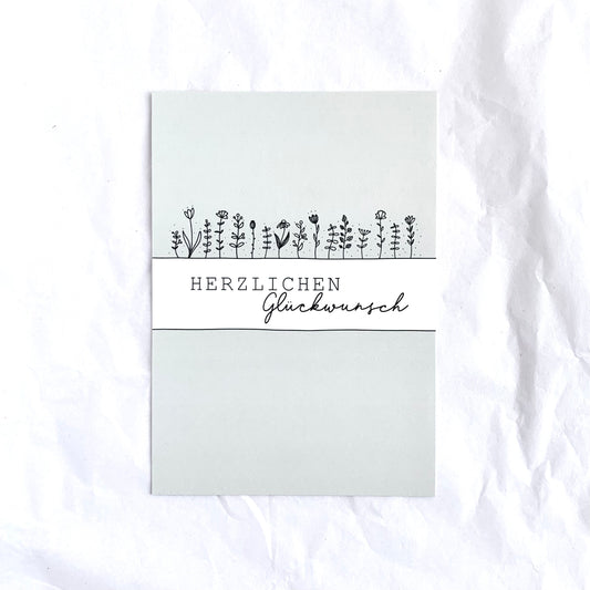 Postkarte 'Herzlichen Glückwunsch'