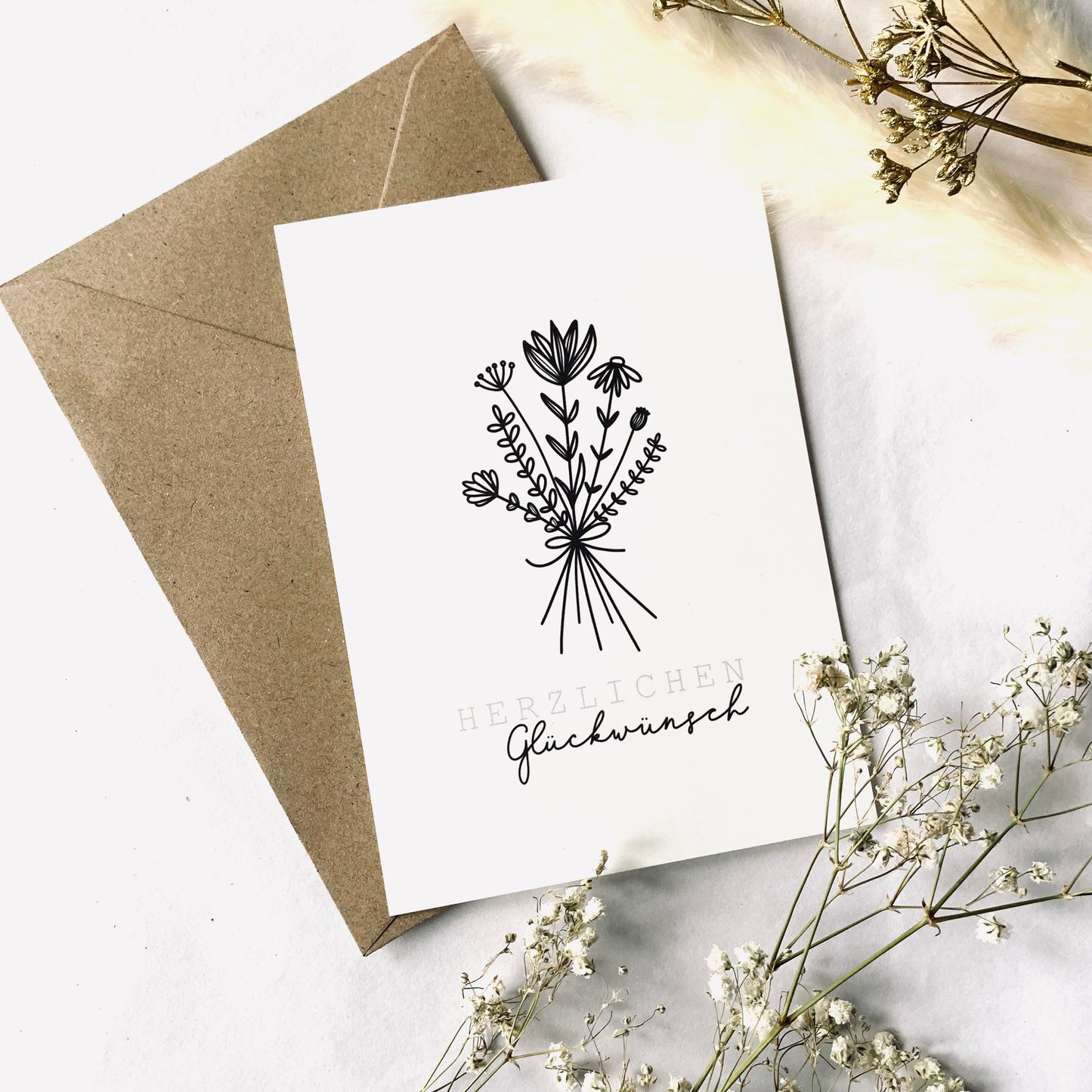 Postkarte 'Herzlichen Glückwunsch'