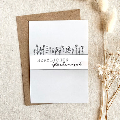 Postkarte 'Herzlichen Glückwunsch'