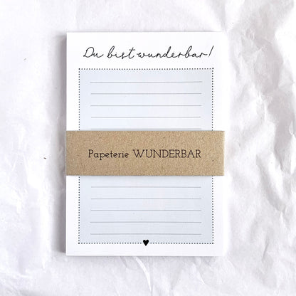 Notizblock 'Wunderbar'