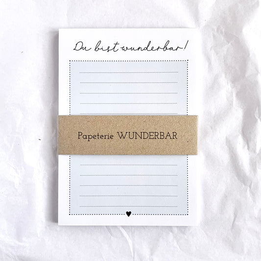 Notizblock 'Wunderbar'