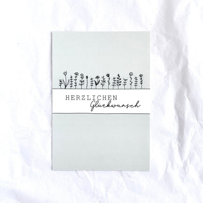 Postkarte 'Herzlichen Glückwunsch'