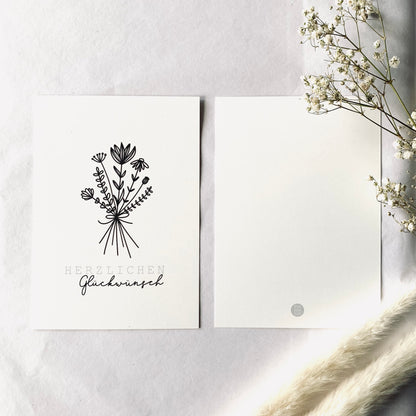 Postkarte 'Herzlichen Glückwunsch'